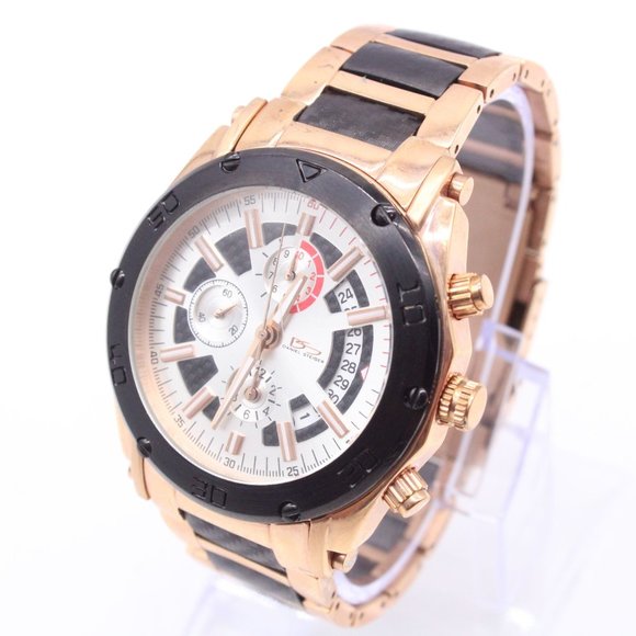 Daniel Steiger Watch Mens Gold Tone Stainless Steel Big Classic Silver Dial - Picture 1 of 8